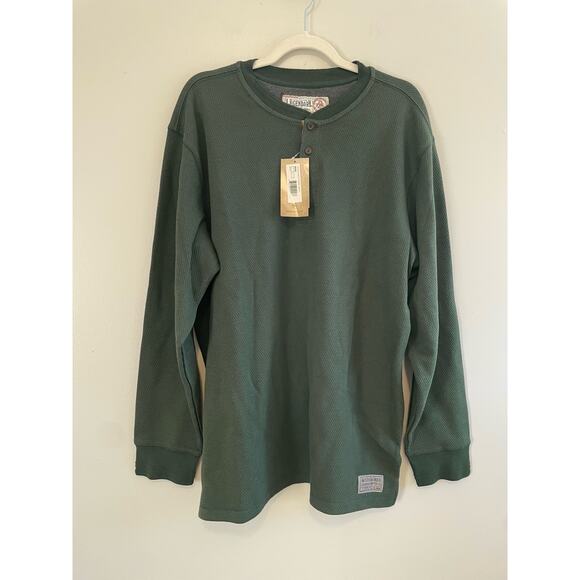 NWT Legendary Size XL Green Men's Henley Thermal Long Sleeves Shirt Hunting - Picture 1 of 6